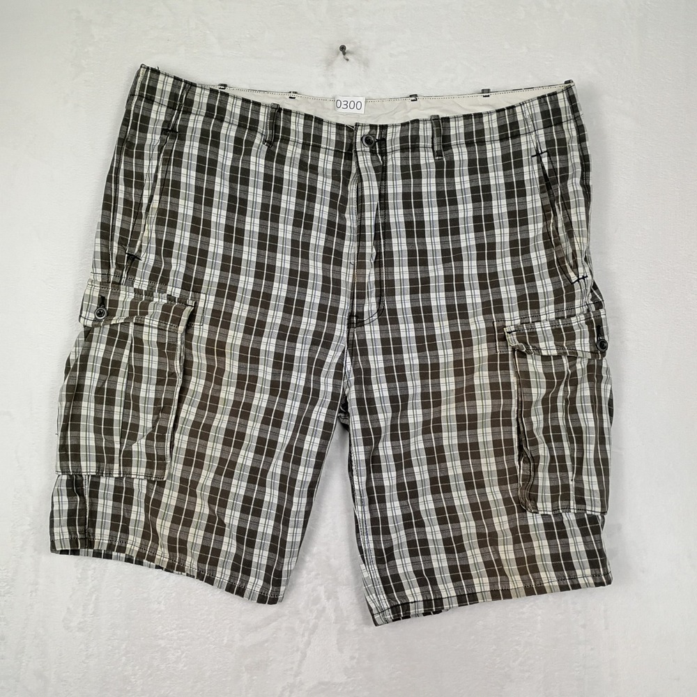 Levi's Cargo Shorts Mens W42 Brown Plaid Cotton Casual Hiking Gorpcore Utility